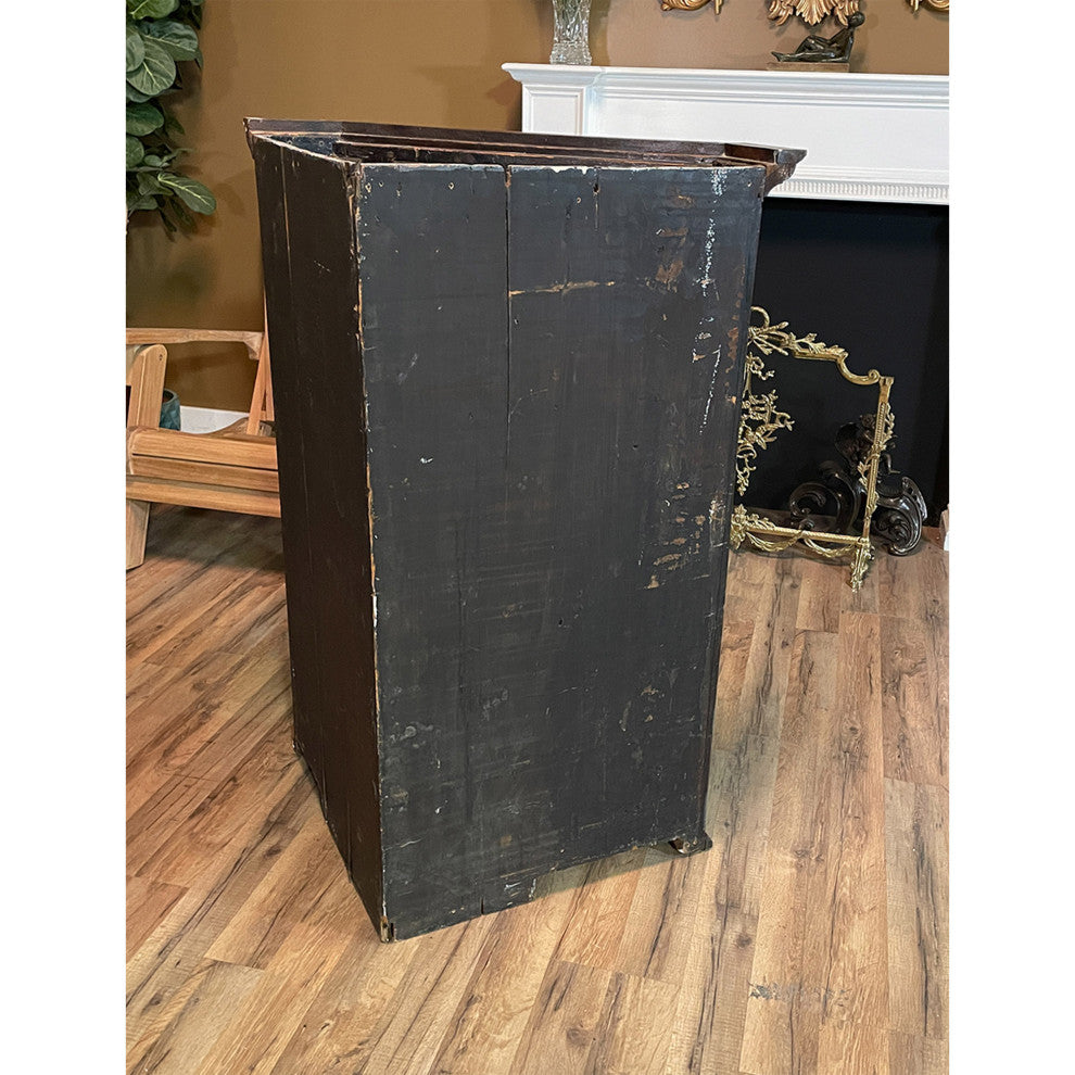 NVIN0352 Antique Inlaid Hanging Mahogany Corner Cabinet