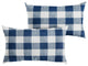 Dark Blue Buffalo Plaid Outdoor Pillows, Set of 2, 14x24