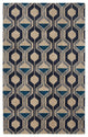 Blue Ring Road Mid-Century Modern Geometric Area Rug, 5'x7'