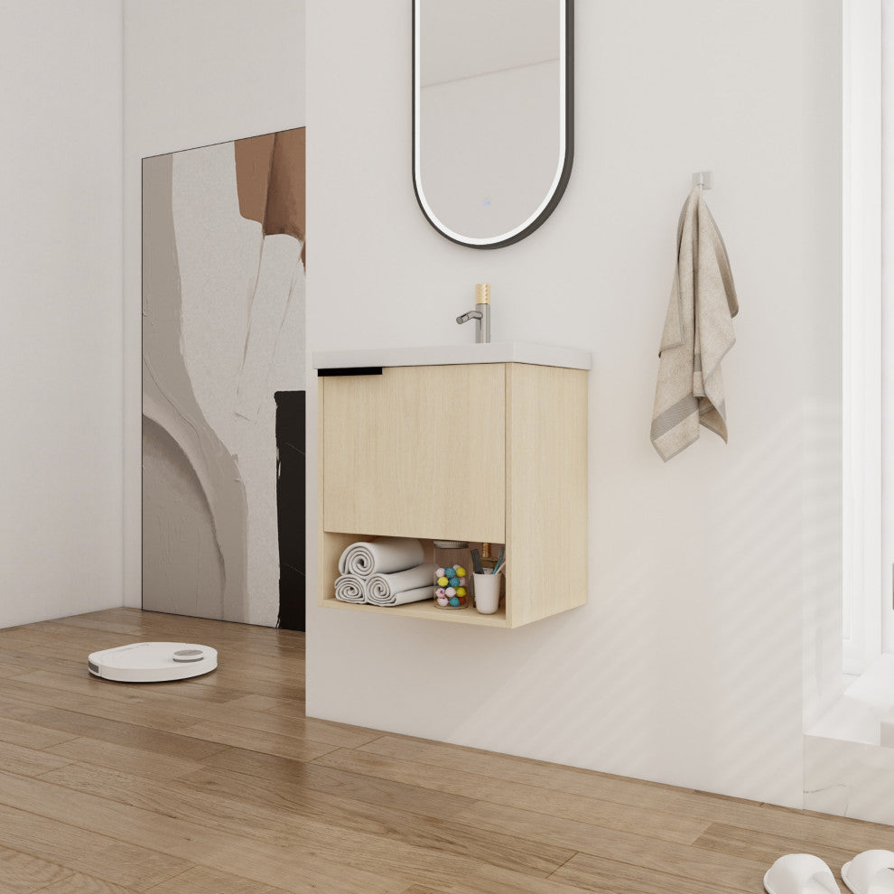 BNK Compact Wall-Mounted Bathroom Cabinet, Ideal for Small Spaces, 20 Inch