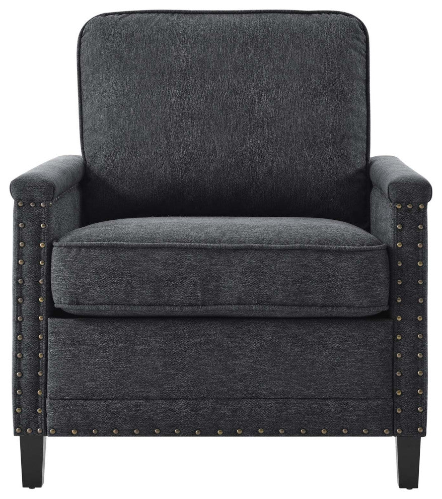 Armchair Accent Chair, Fabric, Dark Gray, Modern, Living Lounge Hospitality
