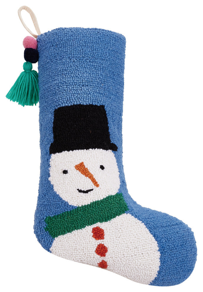 Snowman Stocking W/Pom Pom Tassel
