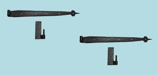 2 Pintle Bean Door Hinge Black Wrought Iron 24 1/2" H |
