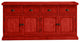 70" Rustic Sideboard Buffet, Persimmon Red