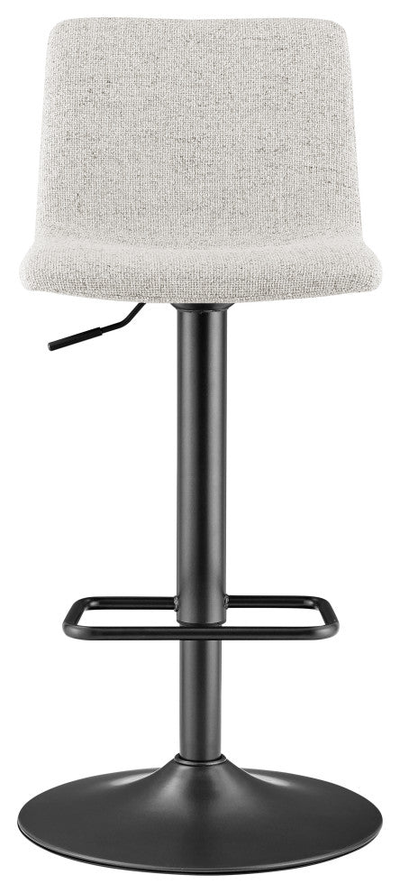 Bruce Gaslift Bar Stool, Pebbled Cream, Fabric