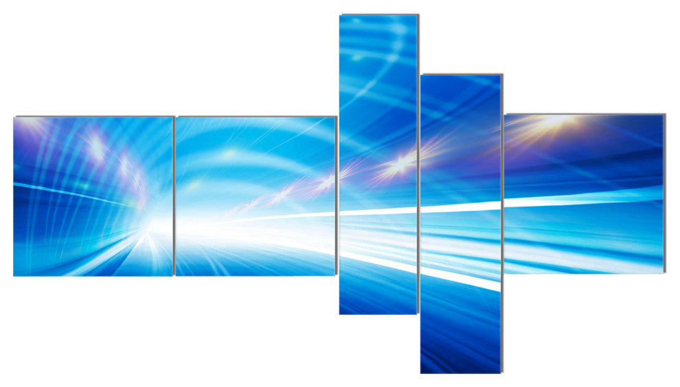 Speed Motion in Highway Tunnel, Abstract Canvas art print, 60"x32", 5 panels