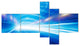 Speed Motion in Highway Tunnel, Abstract Canvas art print, 60"x32", 5 panels