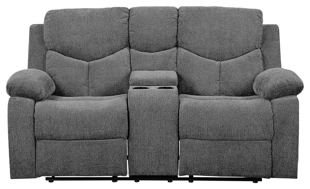 ACME Kalen Loveseat with Console (Motion) in Gray Chenille