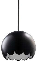 Radiance Scallop Pendant, Carbon, Matte Black, Matte Black, Rigid Stem, E26