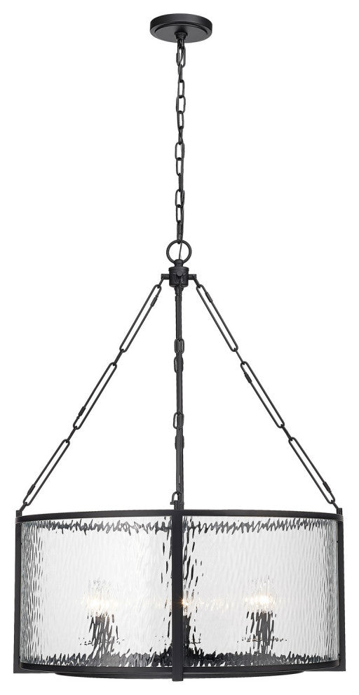 Zlite 346P26-MB 6-Light Pendant, Clear Waterglass