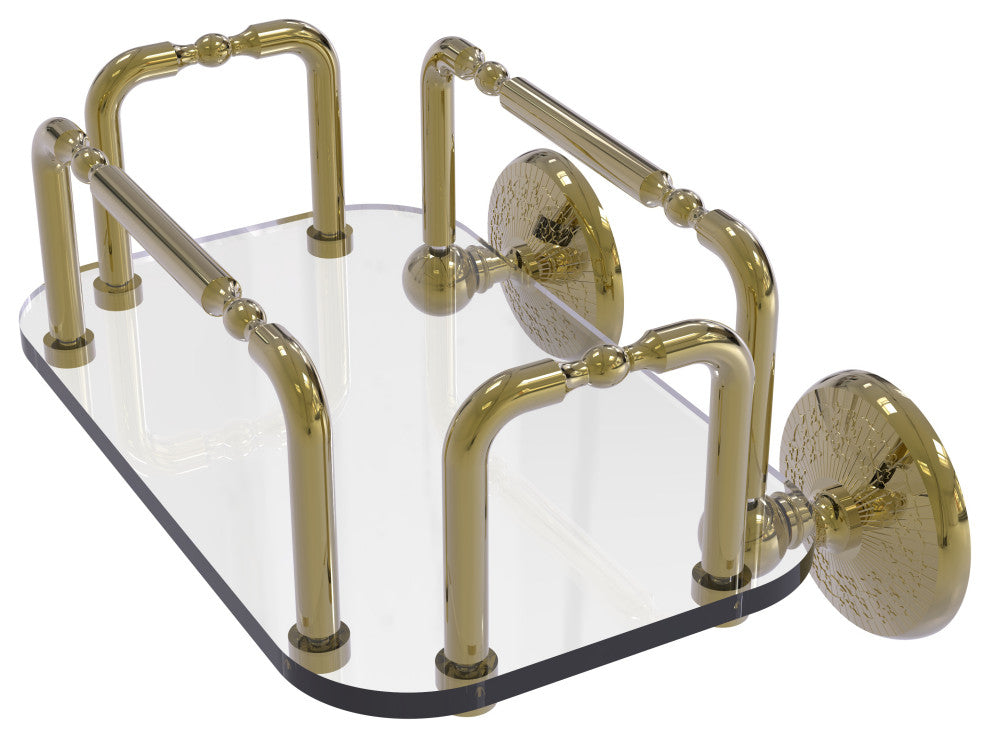 Monte Carlo Wall Mounted Guest Towel Holder, Unlacquered Brass