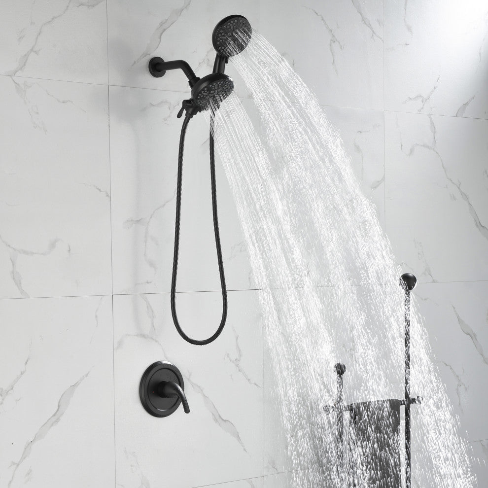Multi Function Dual Shower Heads and Tub Faucet, Without Tub Spout