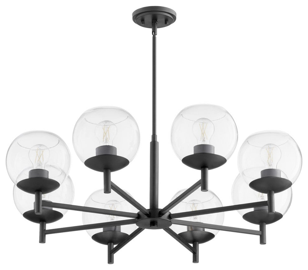 Quorum Lyon 8-Light Chandelier 678-8-59, Matte Black