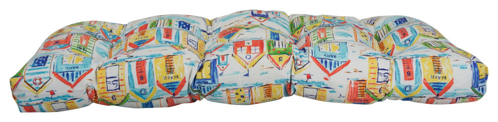 42"X19" U-Shaped Patterned Polyester Tufted Settee/Bench Cushion, Baycove Hut
