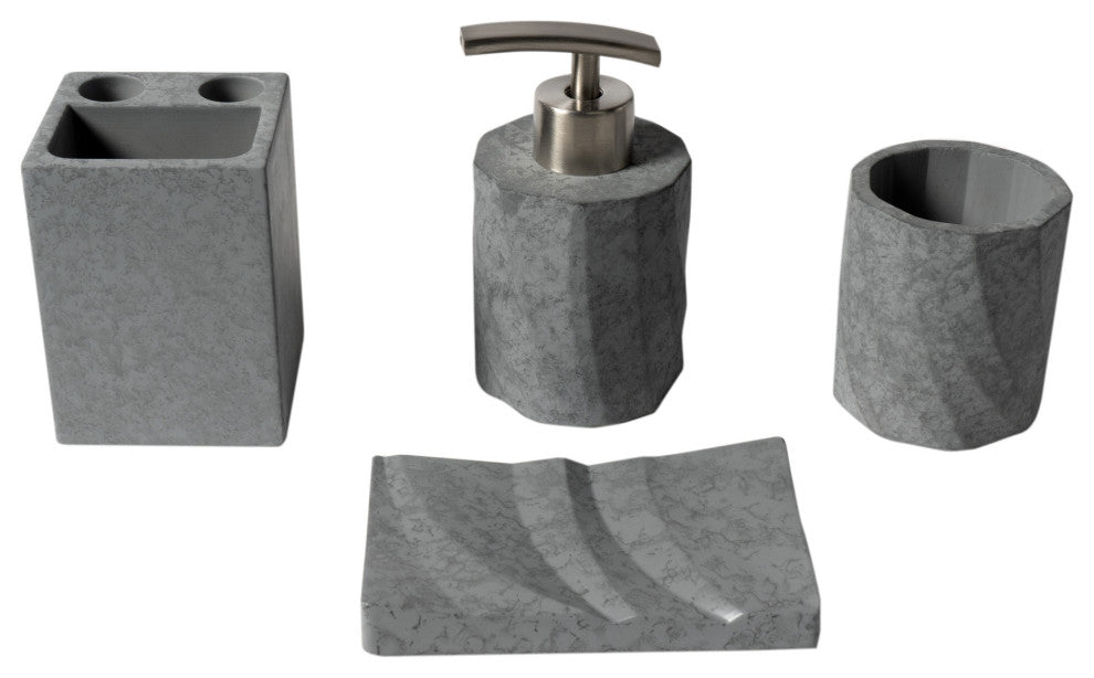 Alfi Brand Abco1019 4 Piece Solid Concrete Bathroom Accessory Set