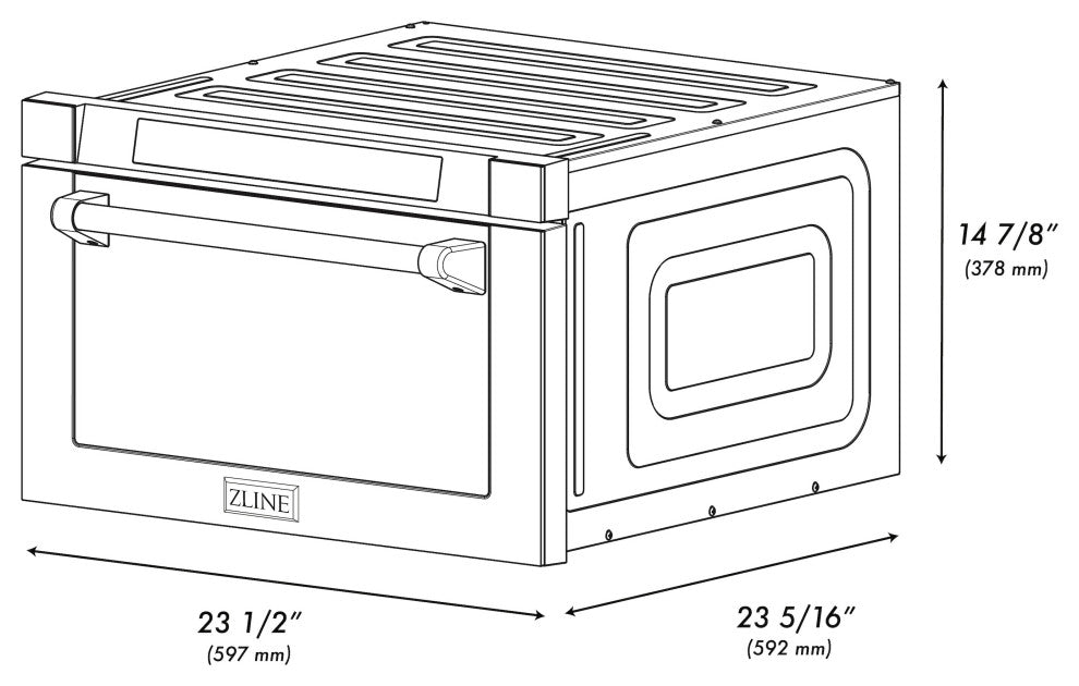 ZLINE Microwave Drawer s, Black Stainless and Gold MWDZ-1-BS-H-G