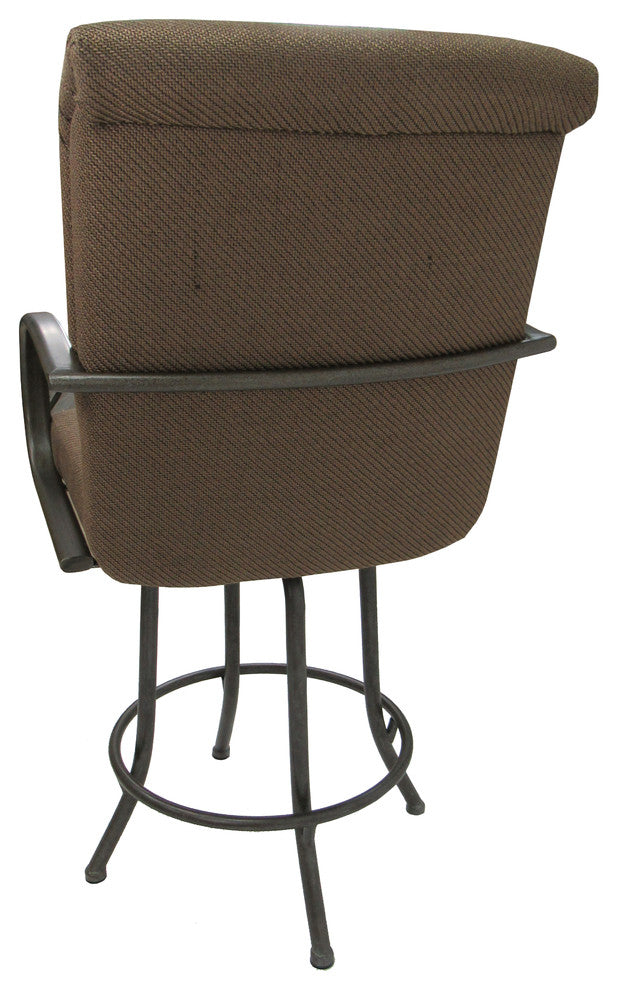 Swivel Counter Bar Stool Metal Frame 26", Sanora Brown, Brown Frame