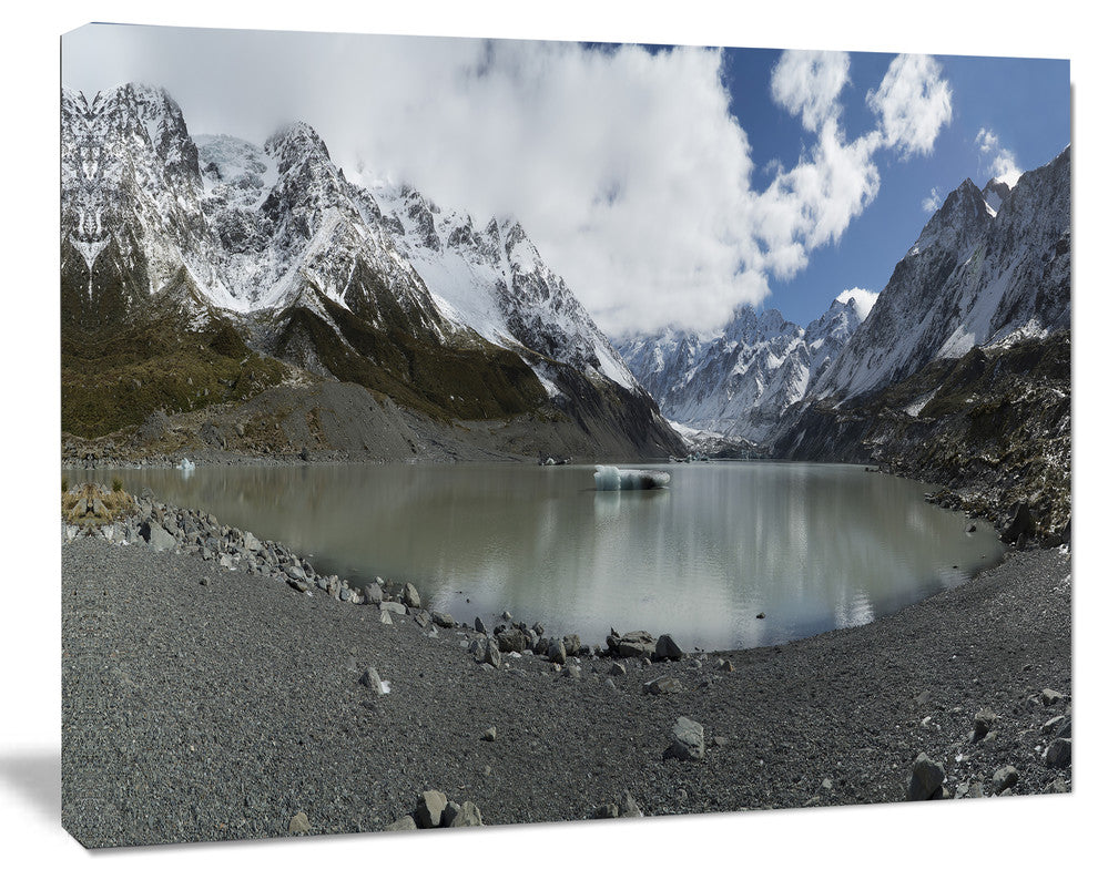 New Zealand Mountains Panorama, Large Landscape Canvas Art, 20"x12"