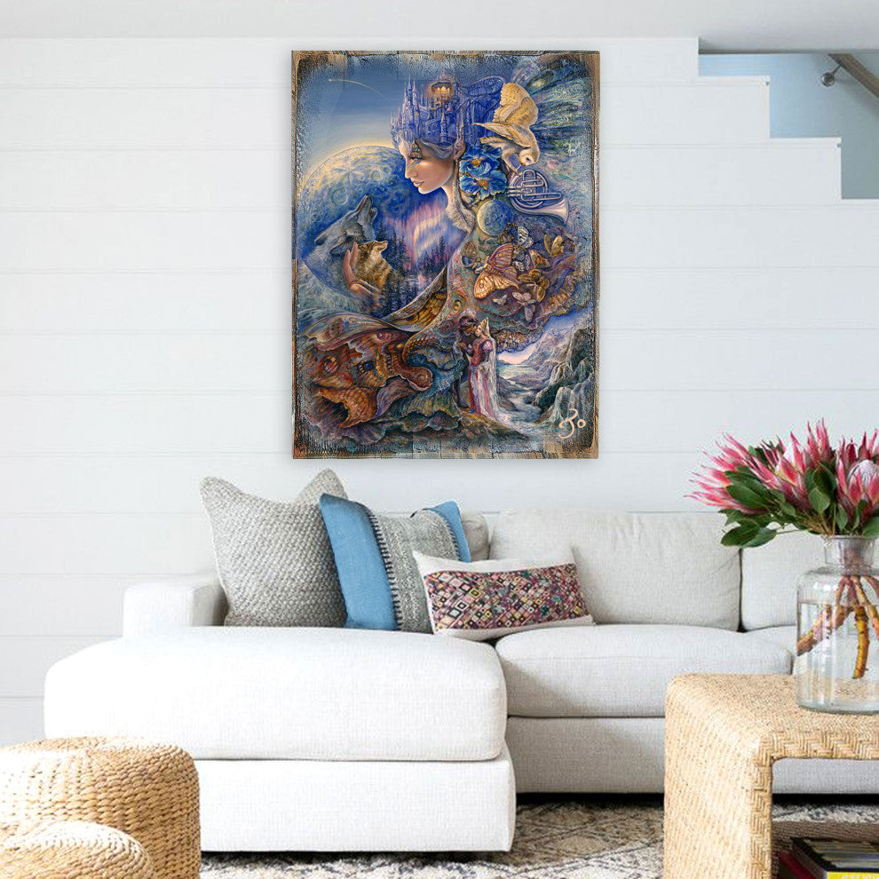 Once in a Blue Moon Wall and Table Top Wooden Decor, 24x18