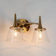 LNC 14" 2-Light Polished Gold With Seeded Glass Modern Vanity Light