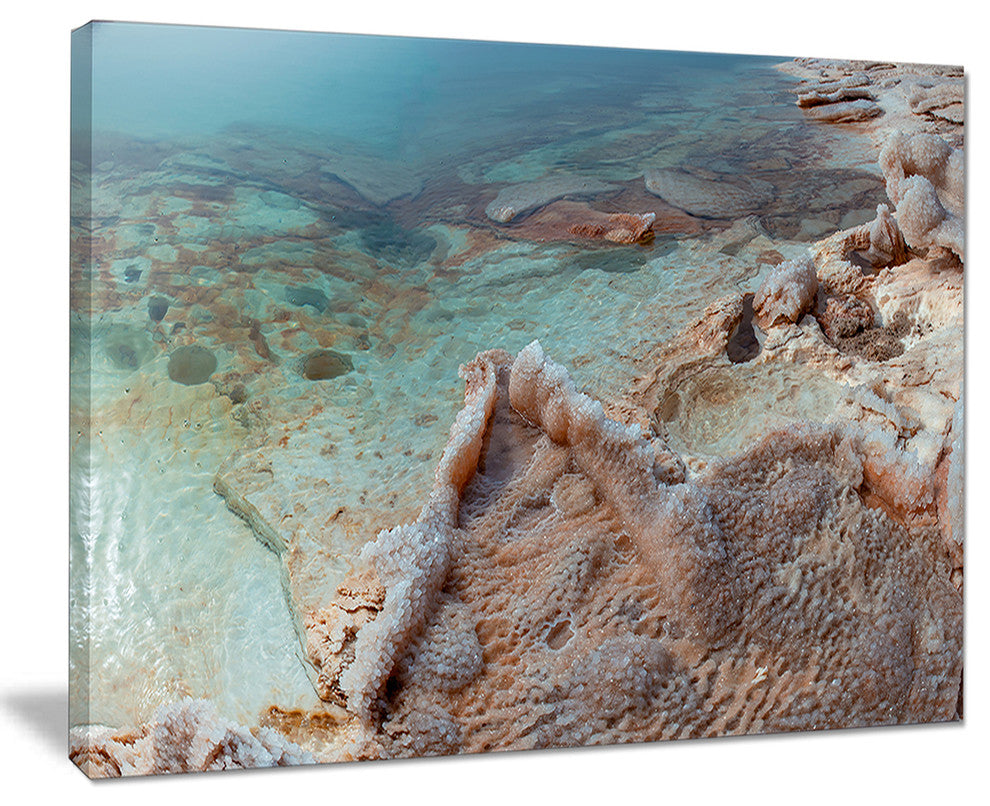 "Dead Sea Shore With Crystallized Salt" Landscape Wall Art, 20"x12"