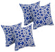 17" Square Polyester Outdoor Throw Pillows, Set of 4, Graystone Marine