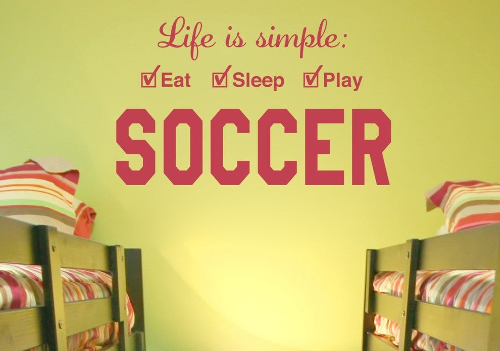 Soccer Life Wall Decal is Simple Play Wall Decal, 28", Granite