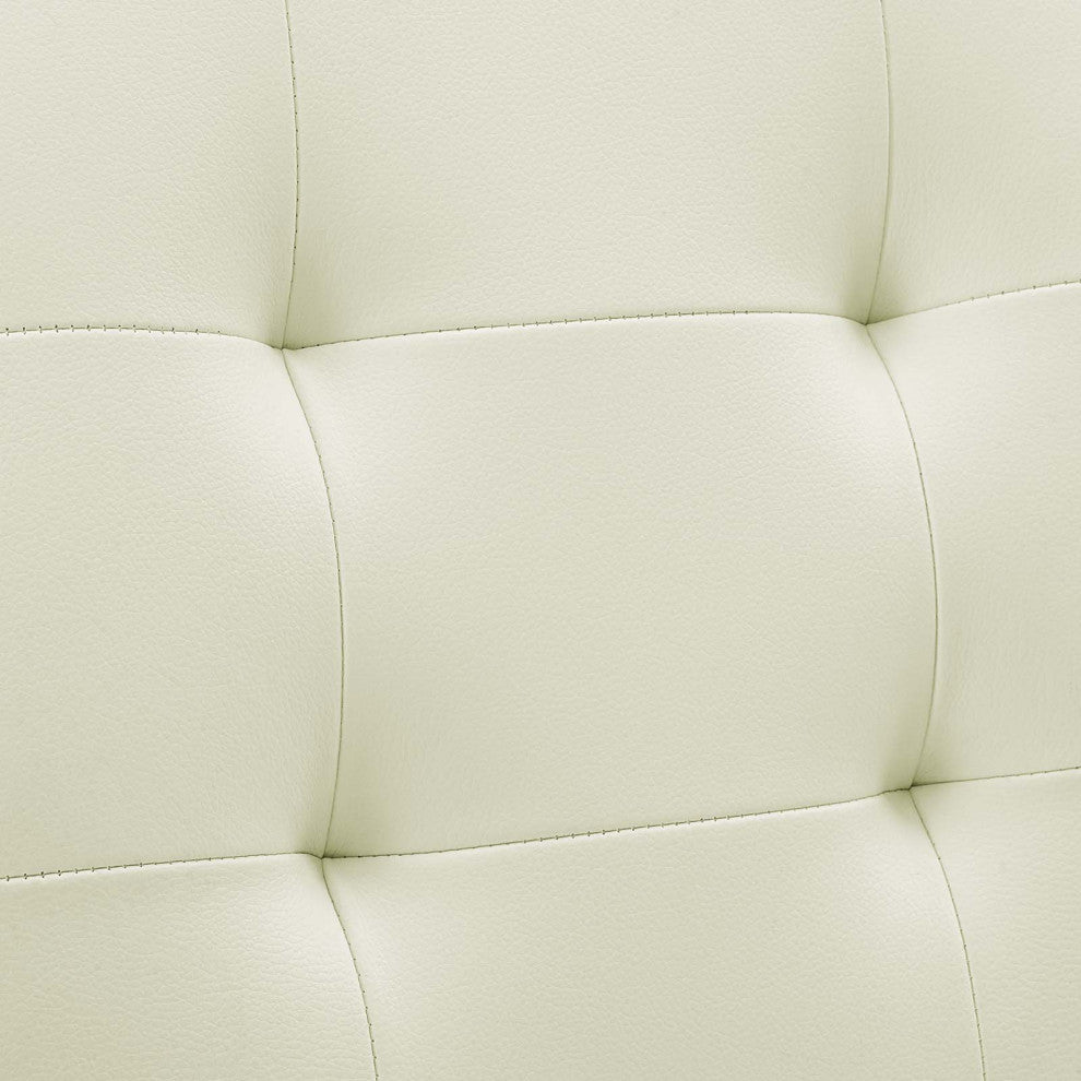 Modern Contemporary Office Chair, White Faux Leather