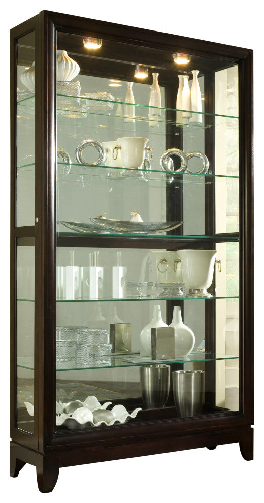 Sliding Door 5 Shelf Curio Cabinet in Deep Brown by Pulaski Furniture