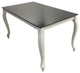 Retro Glass Top Extendable Dining Table, Black & White