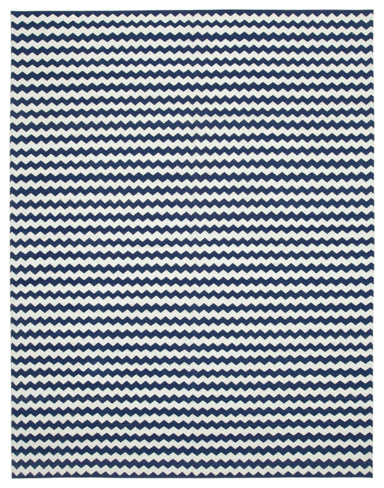 Rug N Carpet - Handmade Wool 8' 11'' x 11' 10'' Modern Design Dhurrie Kilim Rug