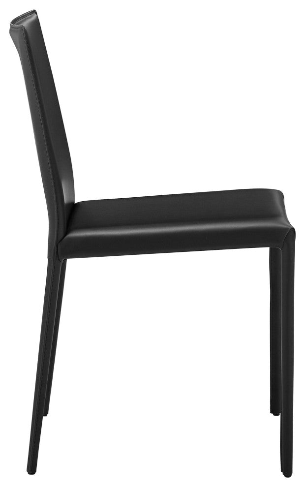 Elite Living Prima, Set of 2, Mid-Century Modern Dining Chair, Black