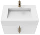 CastelloUSA Nile 30" Wall Mounted Bathroom Vanity Set, White, White Top, Gold Handles