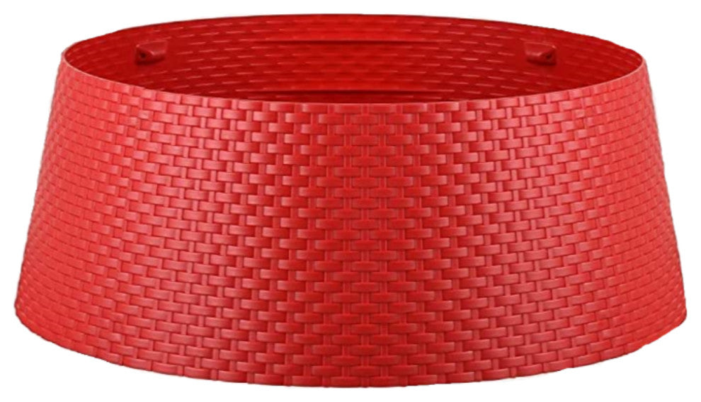 Tree Nest Large Christmas Tree Skirt for Artificial and Real Trees, Red