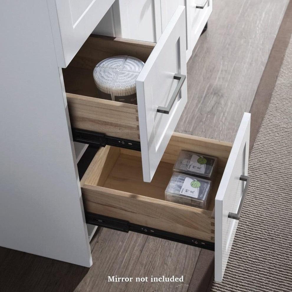 Hamlet 49" Single Sink Vanity Set, White, No Mirror, Quartz Countertop