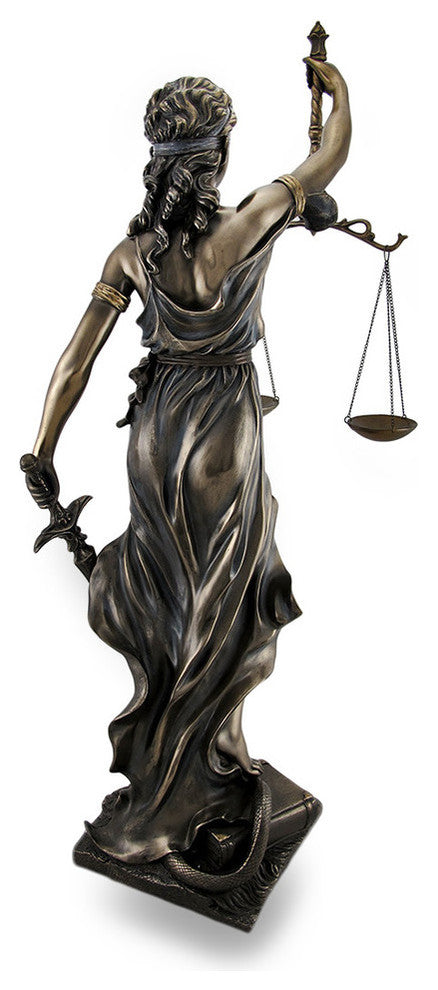 Bronzed Goddess of Justice `Themis` Sculptured Statue