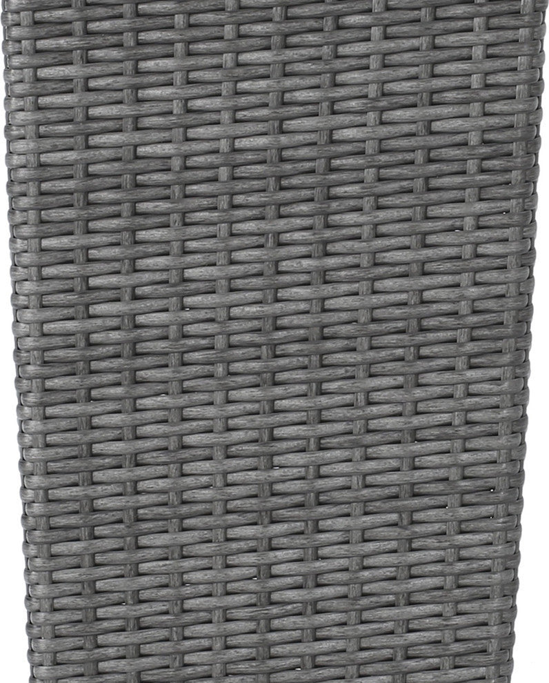 GDF Studio 2-Piece Eden Outdoor Wicker Flower Pots, Gray