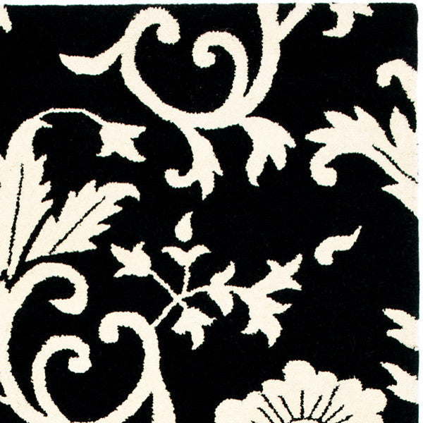 Safavieh Soho Soh212A Floral Rug, Black/Ivory, 3'6"x5'6"