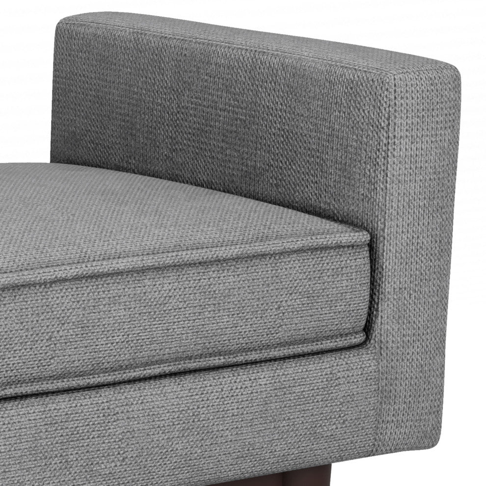 Scott Solid Hardwood Small Ottoman Bench, Pewter Grey