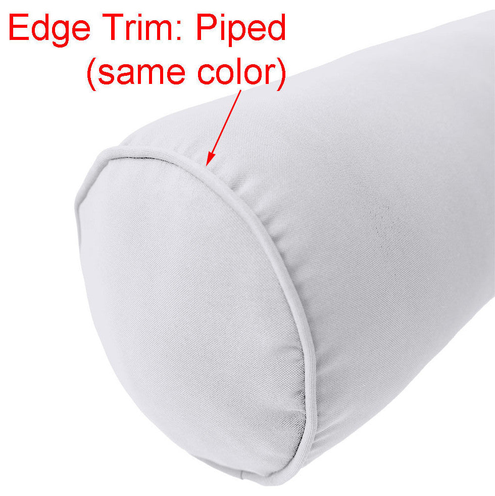 |COVER ONLY| Outdoor Piped Trim Large 26" x 6" Bolster Pillow Slipcover AD108