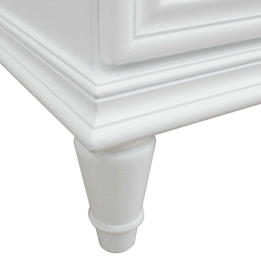 49" Single Sink Vanity, White Finish With Gray Granite and Rectangle Sink