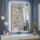 Backlit LED Mirror for Bathroom, Anti-Fog Dimmable, Silver, 24x36