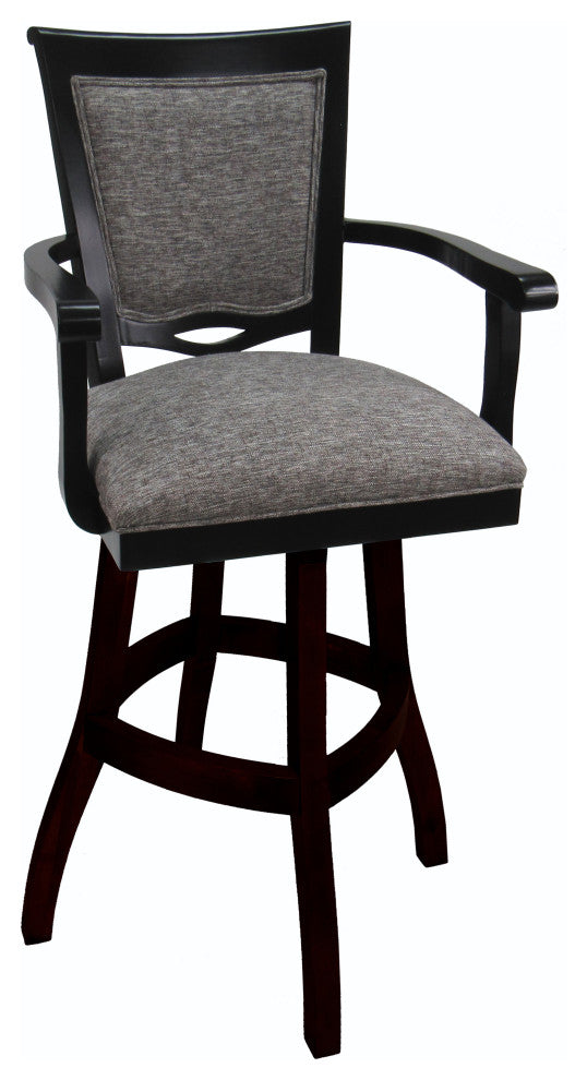 Swivel Wood Counter 26" 30" Extra Tall 34" Bar Stool 400, Mojave Gray and Black, 30"