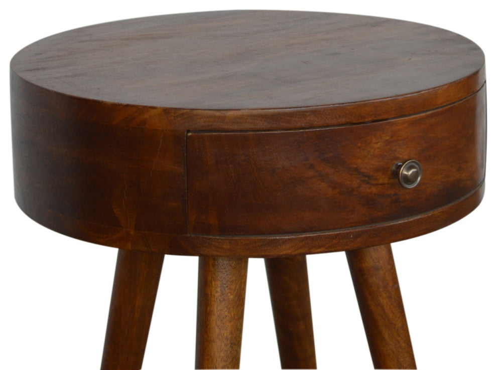 Nordic Chestnut Circular Nightstand