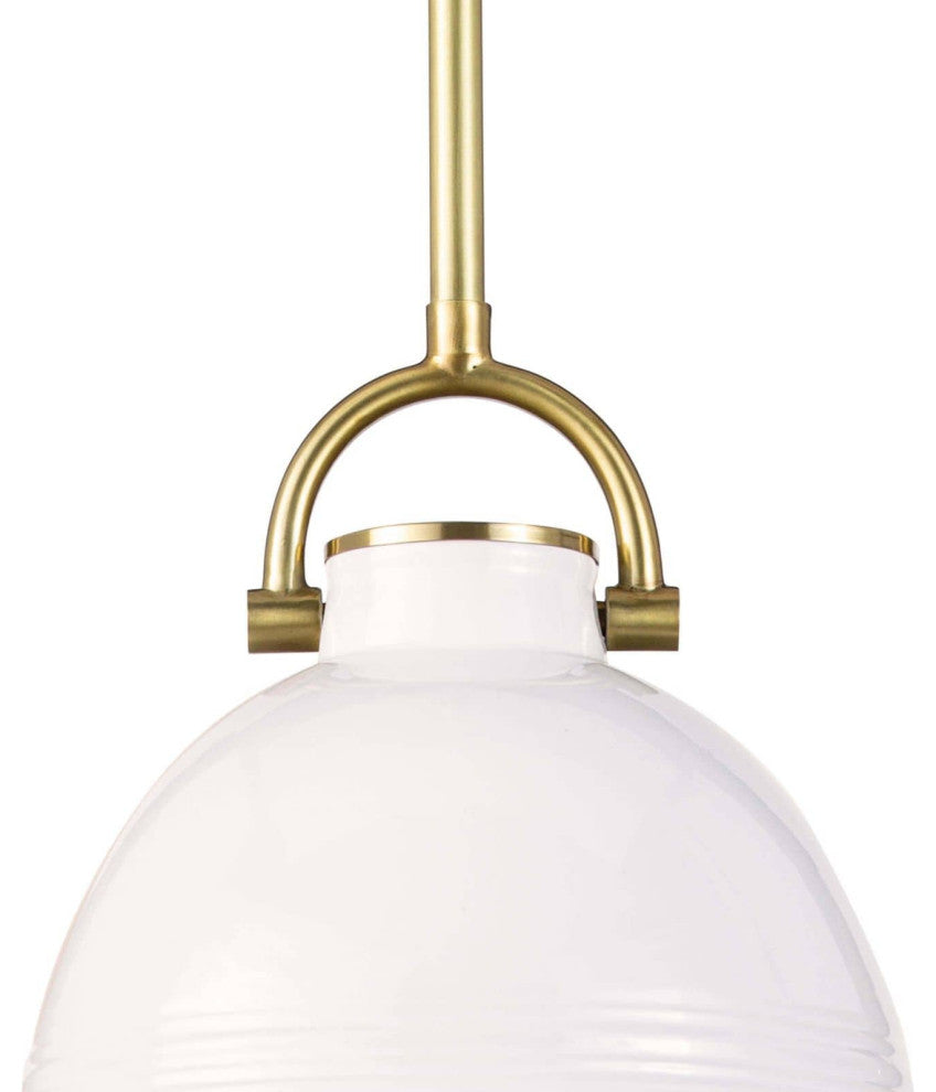 Eloise Ceramic Pendant Small, White