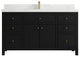 Sonoma 60 Single Sink Reeded Bathroom Vanity in Black 2" Calacatta Laza