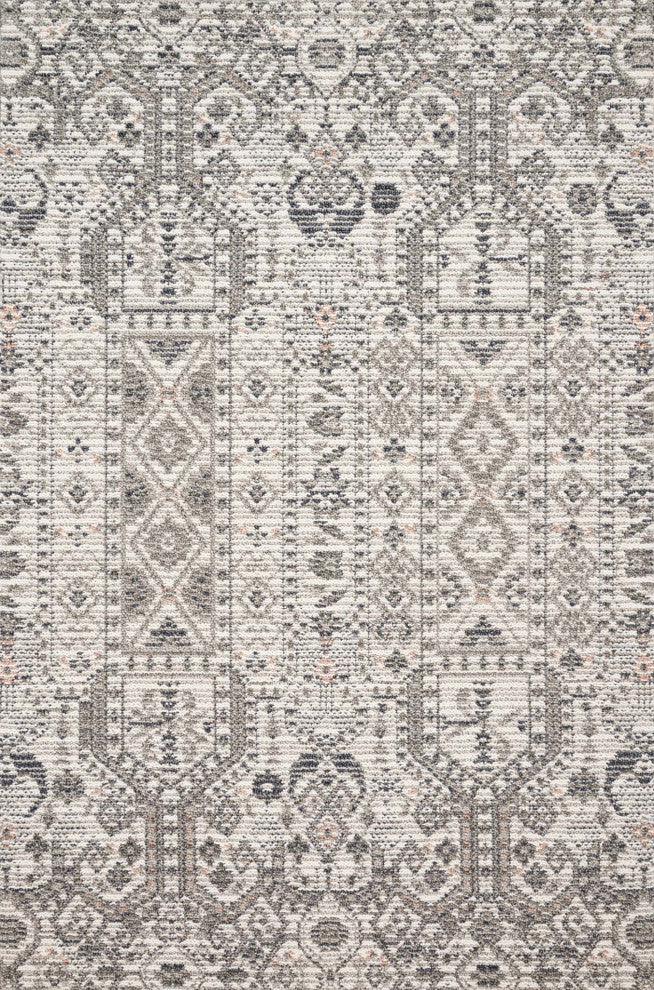 Ivory Charcoal Blush Indoor Outdoor Cole Area Rug by Loloi, 2'7"x7'9"