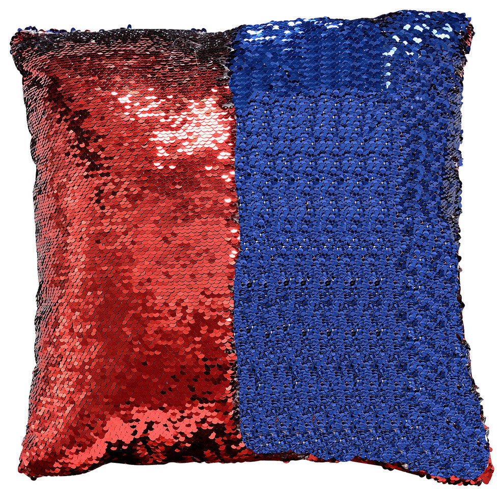 Decorative Mermaid Throw Pillow, Red/Blue, 20"x20"