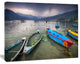 Boats near Pokhara Lake, Boat Canvas Art Print, 20"x12"
