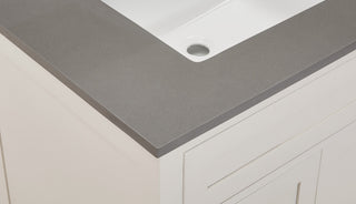 Madrid Bathroom Vanity Countertop, Concrete Gray With White Sink, 31"